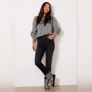Evereve The Ever Straight Cuffed Black Jeans Size 28 boho coastal